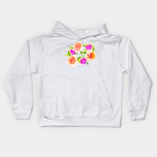 Watercolor Flower Cluster Kids Hoodie